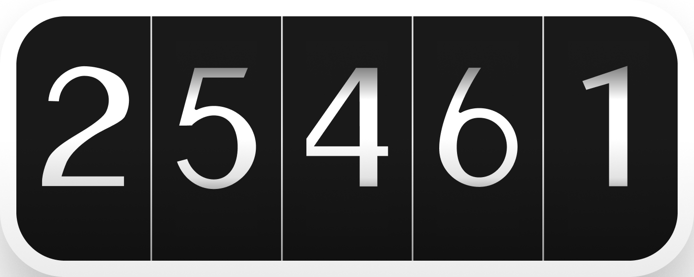 A close-up shot of a black digital counter or odometer style display showing the white numbers "25461".